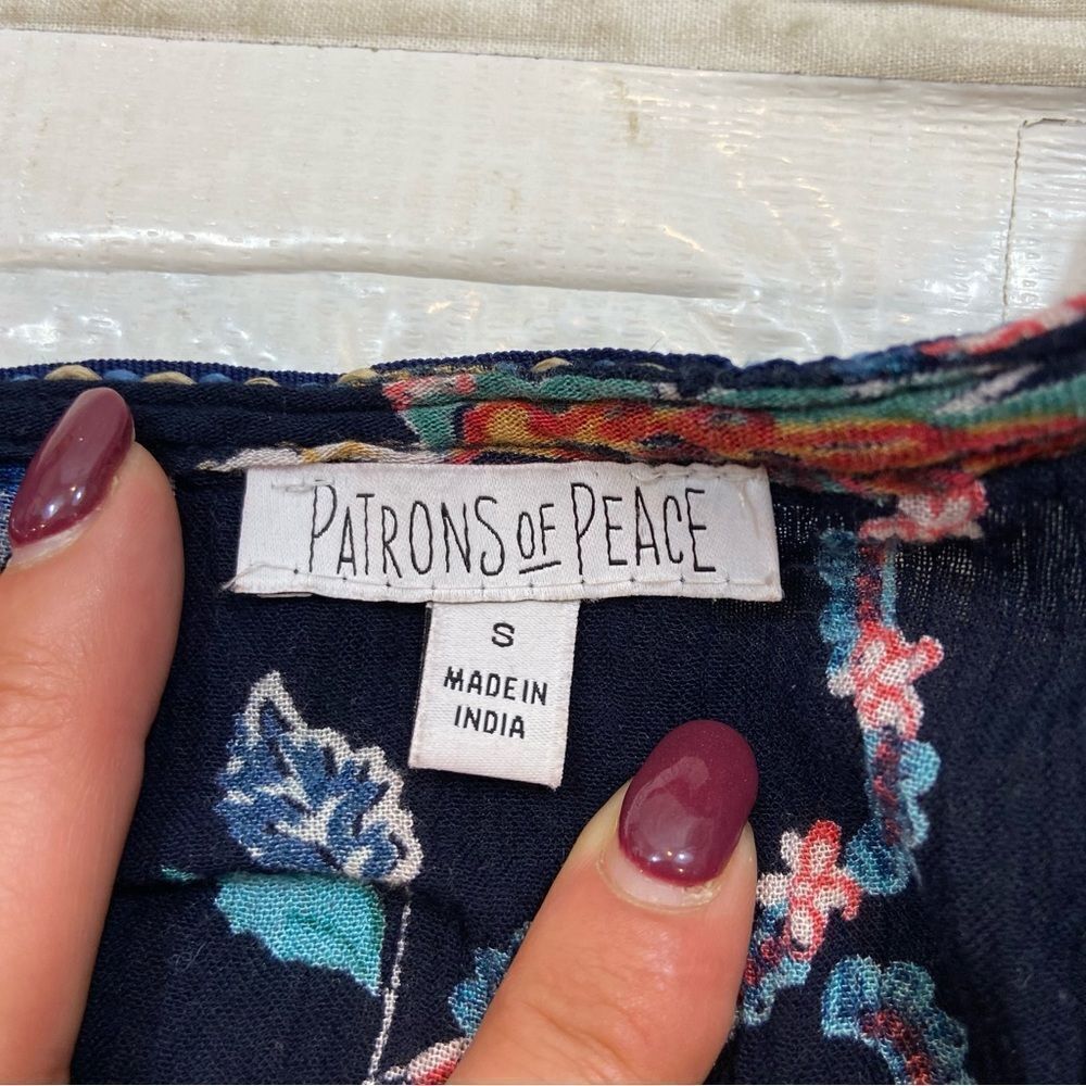 Patrons of Peace V Neck‎ Floral Sleeveless Blouse Size Small - Picture 9 of 9